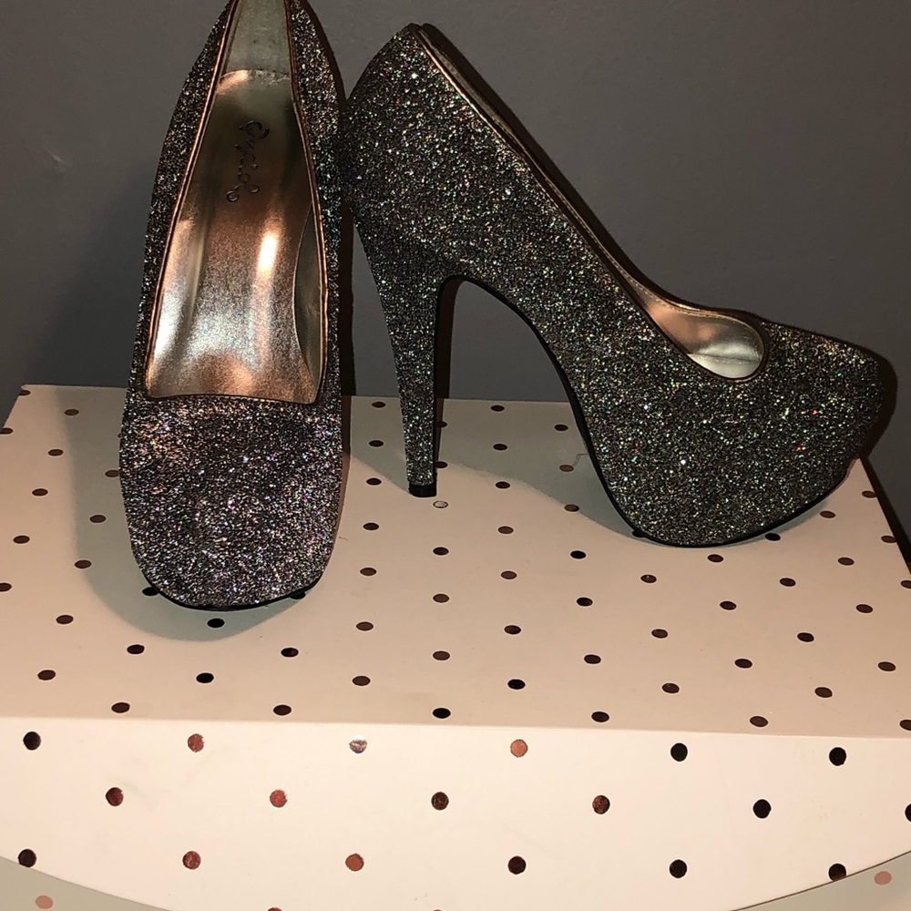 Silver Glittery Platforms - image 1